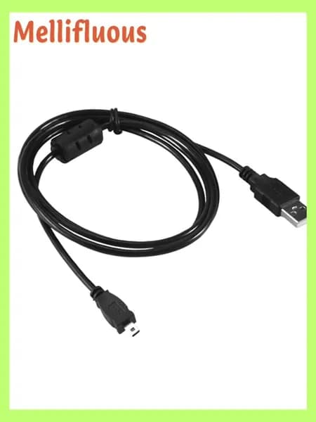 Черный кабель USB 2.0 Type-A 8-контактный Mini Type-B с ферритовым сердечником 1,5 метра/59 дюймов, совместимый с CoolPix P90
