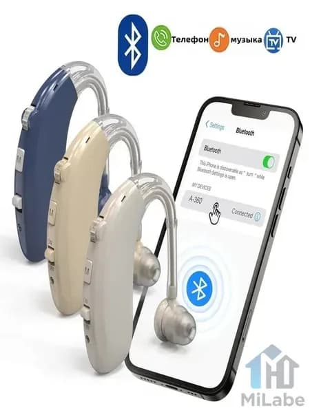 Слуховой аппарат; с Bluetooth; слуховой аппарат для пожилых людей (Бежевый)