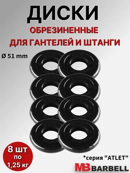 Комплект дисков Атлет (8 по 1,25 кг)