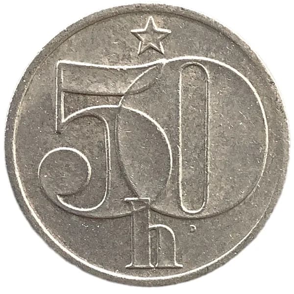 Монета Чехословакия 50 геллеров 1978-1988 год. Лев