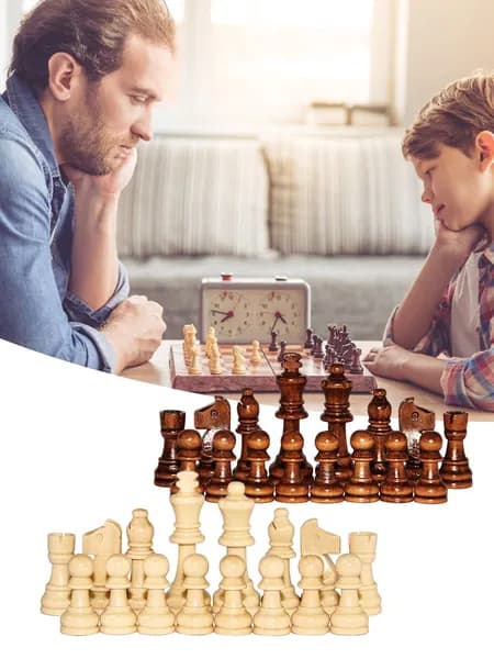 Деревянные шахматные фигуры 2,2 дюйма, комплект из 32 шт.