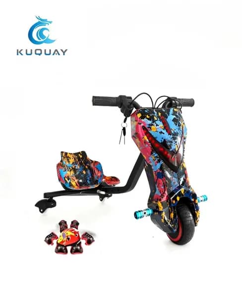 KUQUAY Электроскутер ДРИФТ КАР ПИРАТ, черный, синий