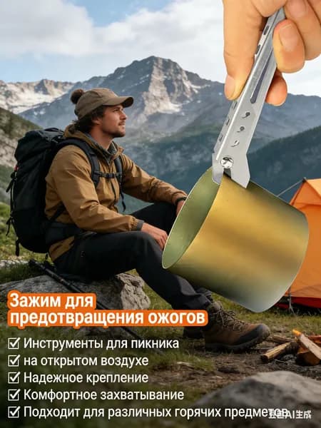 Зажим для предотвращения ожогов.Инструменты для пикника на открытом воздухе