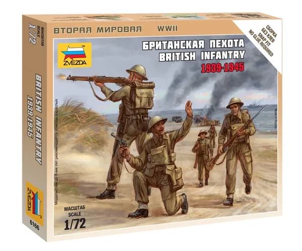 Сборная модель Британская пехота Масштаб 1:72 (2.4 см) Звезда Арт.6166 сборка без клея