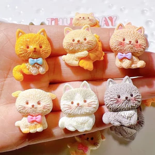 10pcs смоляной котенок / рыба / щенок DIY ювелирные аксессуары