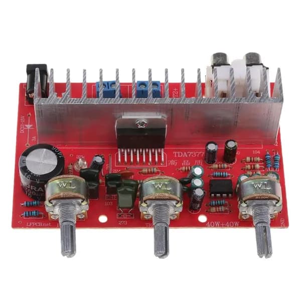 Цифровой усилитель звука DX-7377, двухканальный, 80 Вт, стерео, DC 12 В
