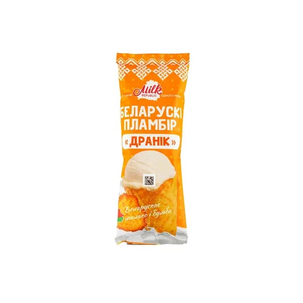 Мороженое Рожок MILK REPUBLIC "БЕЛАРУСКI ПЛАМБIР картофельный драник 75 грамм