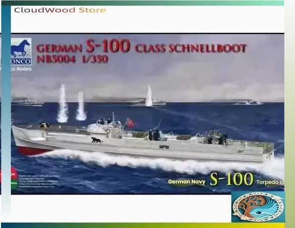 Эксклюзивная сборная модель немецкого торпедного катера S100 Class Schnellboot в масштабе 1/350 от Bronco, артикул NB5004