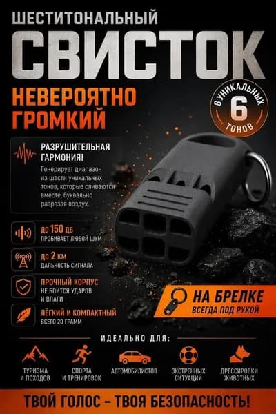 Громкий свисток шеститональный