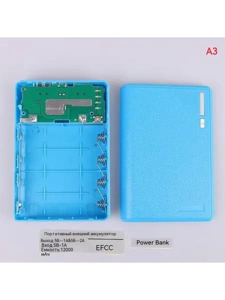 Держатель зарядного устройства Power Bank с 4 слотами 18650, Портативный двойной корпус USB Type C для экстренной зарядки мобильного телефона на открытом воздухе
