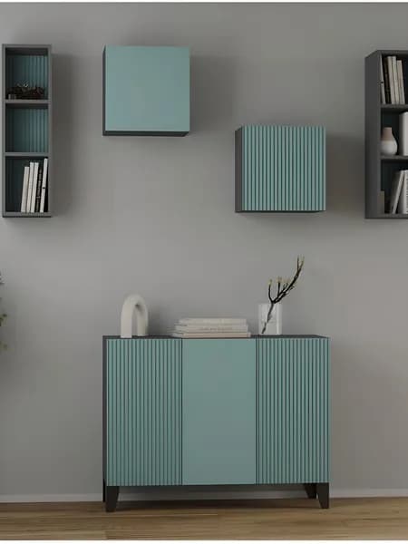 Гостиная в современном стиле, композиция 2, 210x38x190, МДФ бриз
