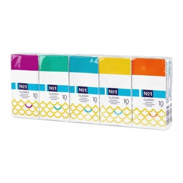 Носовые платочки bella №1 Classic двухслойные, 10 шт.