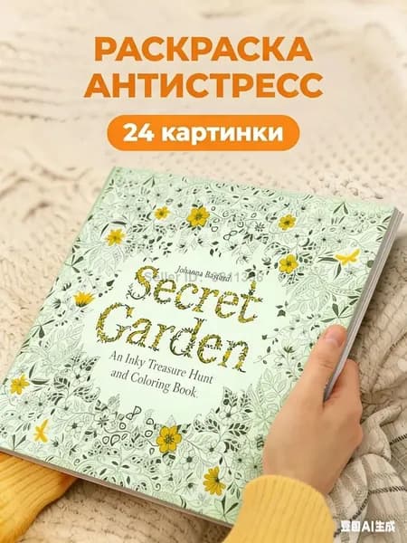 Раскраска для взрослых 185*185, 24 стр