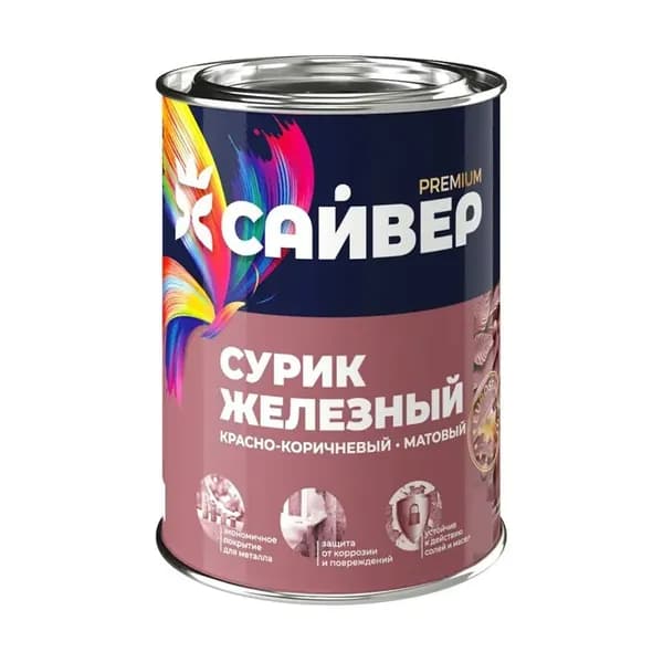 Сурик железный алкидный Сайвер 1кг красно-коричневый