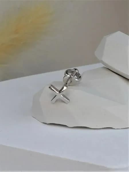 Моносерьга BALTSILVER крест из серебра
