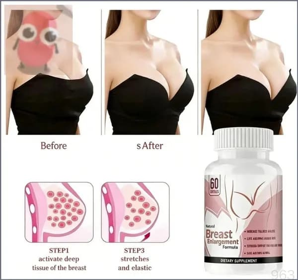 БАД Natural Breast Enlargement Formula для увеличения груди, подтяжки и упругости, поддержка эстрогена, 100% натурально, 60 капс
