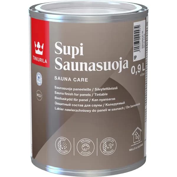 Tikkurila Supi Saunasuoja/Тиккурила Супи Саунасуоя, 0.9л,пропитка для бань и саун
