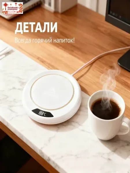 White Подогреватель для кружки с цифровым дисплеем, 3 температуры автоматическое отключение, антискользящая подставка, подарок для офиса и дома