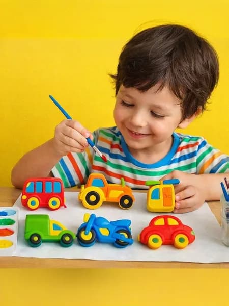 Набор "Транспорт" для раскрашивания, 6 гипсовых фигурок Для детей 3-9 лет машинки