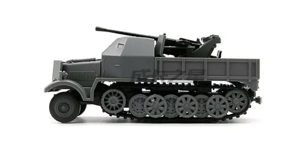 Сборная модель Полугусеничный тягач зенитка 37 мм Sd.Kfz.7/2, масштаб 1:72