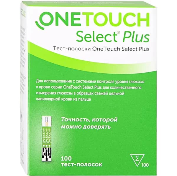 OneTouch Select Plus Тест-полоски №100