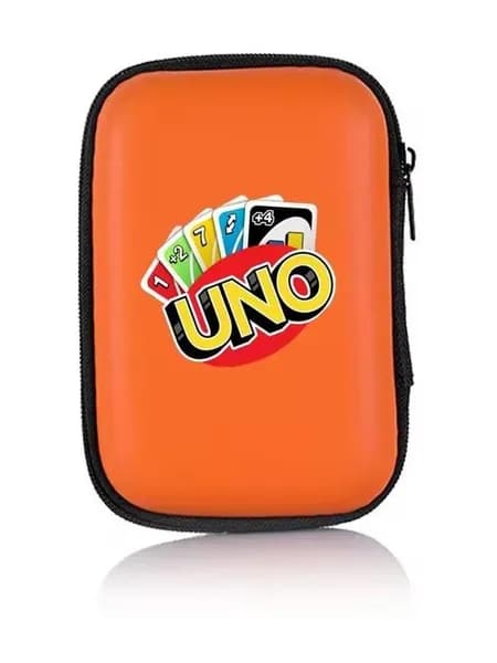 Чехол-сумка на молнии для настольной игры UNO, предназначенный для хранения карточек и других игр, идеально подходит для детей и поклонников этой игры.