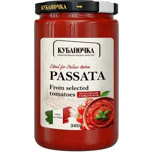 Кубаночка Томаты протертые Пассата, 360 г
