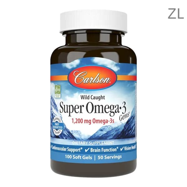 Carlson Labs Super Omega-3 Gems 1200мг Омега 3 / рыбий жир( Супер Омега 3 в капсулах)-100 капс.