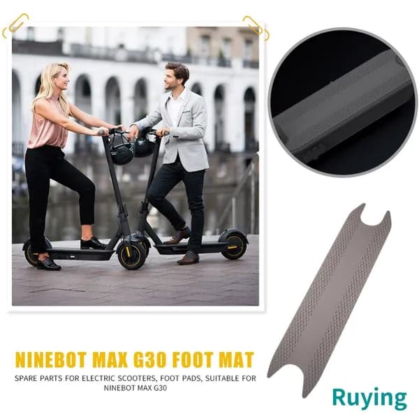 Силиконовый коврик для подножки электросамоката Ninebot MAX G30 серого цвета с противоскользящим рисунком