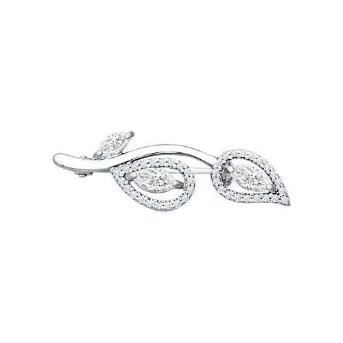 Брошь с фианитами серебро 925 пробы 585GOLD