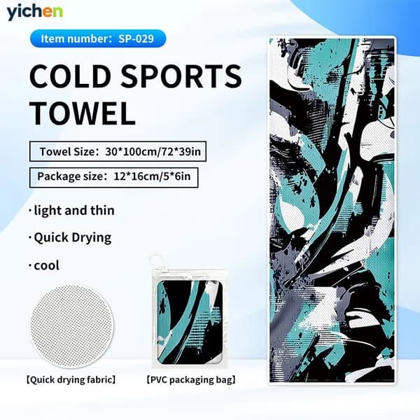 Быстросохнущие полотенца ice cool с принтом для занятий спортом на открытом воздухе, йогой в тренажерном зале, впитывающие пот и охлаждающие спортивные полотенца