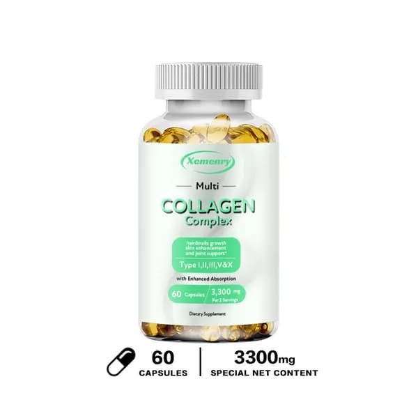 Капсулы Xemenry Complex Collagen предназначены для поддержания здоровья костей, улучшения комфорта в суставах и стимуляции роста волос за счет восполнения уровня коллагена в организме.
