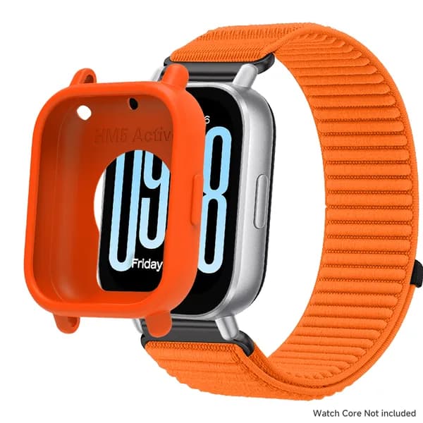 Силиконовый корпус + нейлоновый ремешок Для Redmi Watch 5 Active, дышащий Чехол Спортивный Ремешок, Аксессуары для умных часов