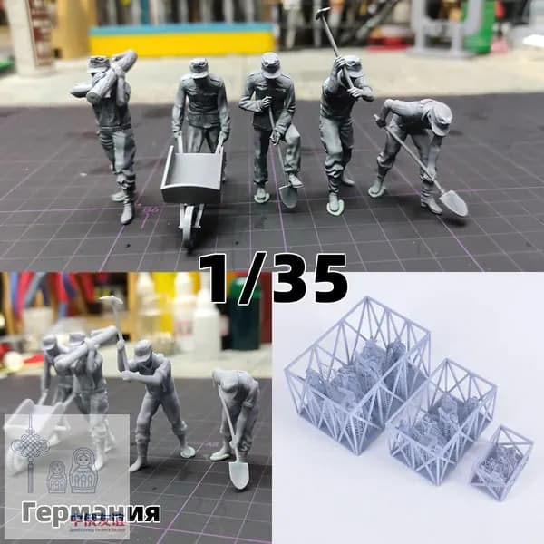 3Dпечать, фигурки солдат из смолы, немецкие модельнаборы, масштаб 135, неокрашенные, требуют самостоятельной сборки