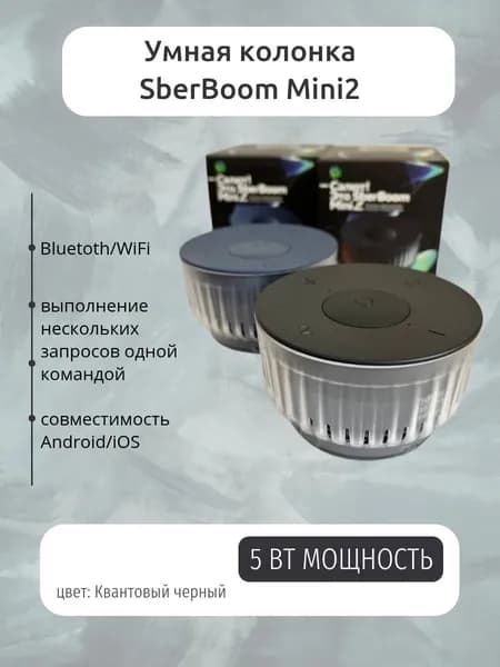 Умная колонка SberBoom Mini 2 квантовый черный