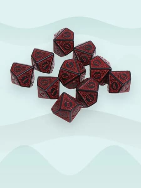 10-гранные акриловые игральные кости D10, 10 шт., красный