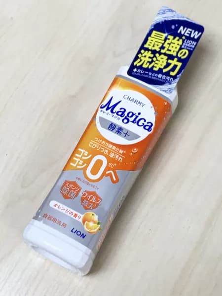 LION Гель для мытья посуды Magica Quick-Drying Plus Апельсин, 220 мл