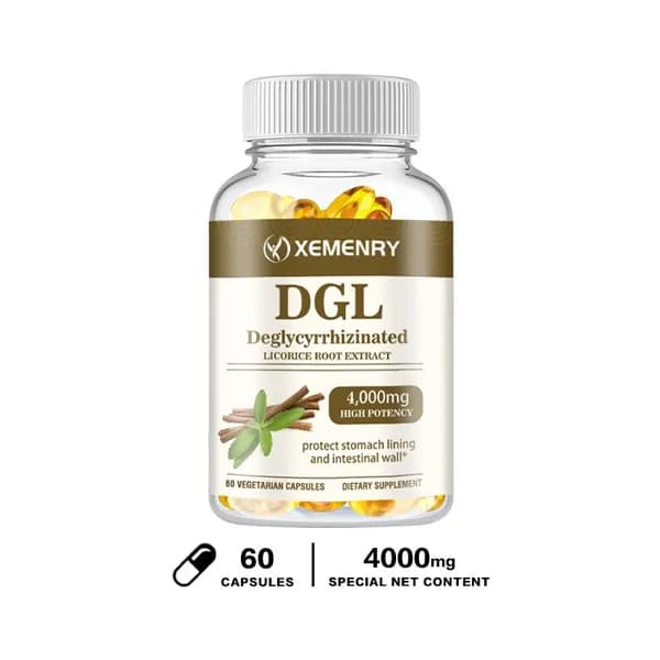 Капсулы Xemenry DGL с экстрактом солодки -содержат деглицирризиновую кислоту и экстракт солодки - для ухода за желудочно-кишечным трактом и поддержания здоровья слизистой оболочки.