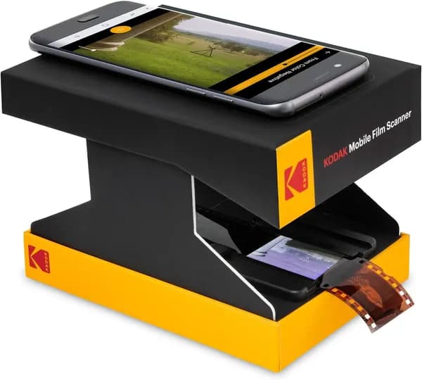 Kodak Сканер Mobile Film фильм,Совместимо с 35-мм черно-белой/цветной/слайд-пленкой, поддерживает Android/iOS, черный, желтый