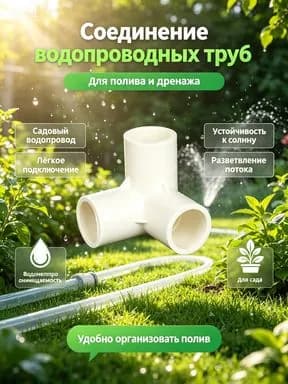 Пластиковый объемный тройник канализационный, угловой фитинг ПВХ