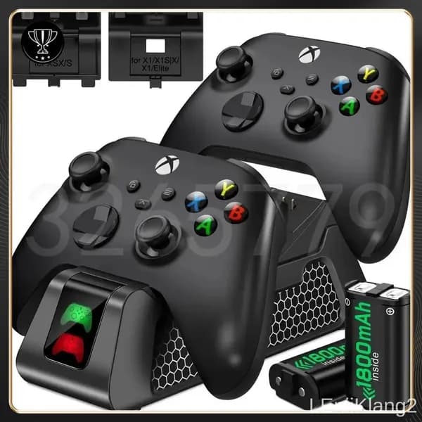GM Зарядная станция Xbox Series S/X - Xbox One Dobe Charging Dock+2 шт АКБ 1800 mAh