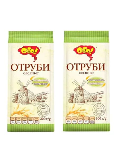 Ого! Отруби Овсяные, 200 гр, 2 уп