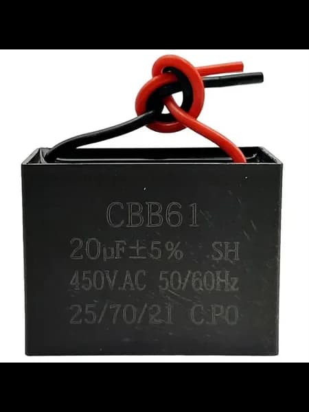 Пусковой конденсатор CBB61 20мкф, 450В гибкие выводы для