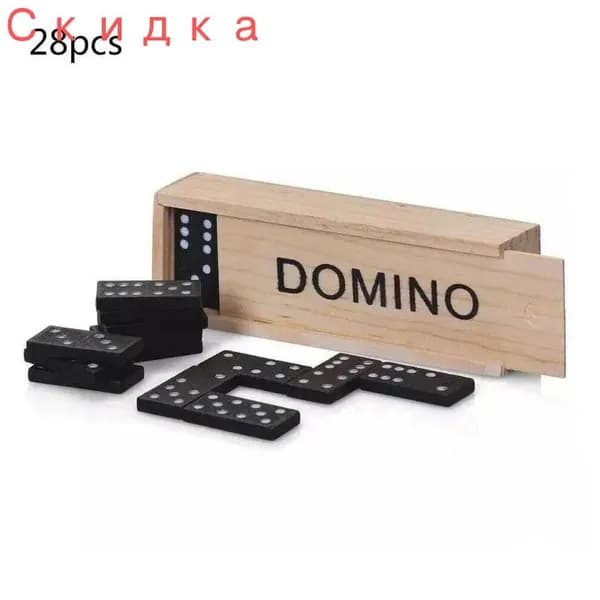 Настольная игра "Домино" деревянное, классическое/ Развивающая, логическая игра