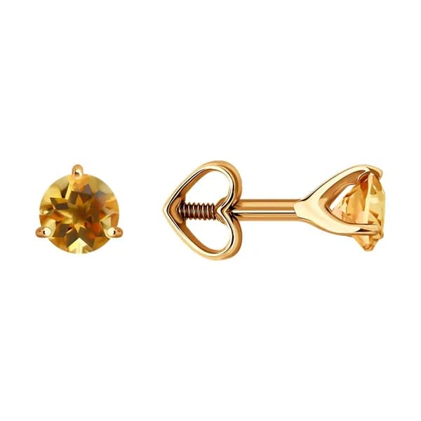 Золотые серьги DIAMANT-ONLINE с топазом 585 пробы