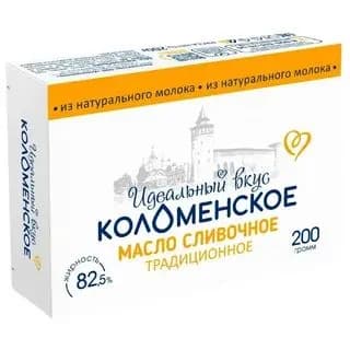 Масло сливочное традиционное 82.5%, Коломенское , 200 г