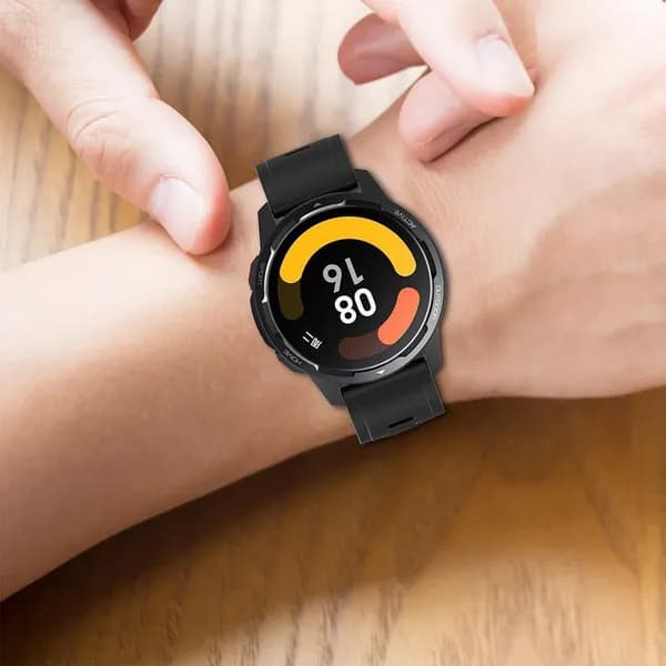 Силиконовый ремешок для часов Xiaomi Watch S1 Active и Xiaomi Watch Color, чёрный