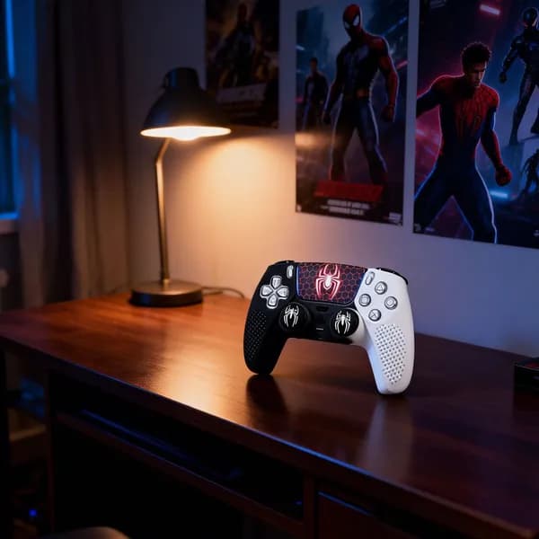 Силиконовый чехол для геймпада PS5 Человек-паук, защитный чехол + колпачки для стиков аксессуары PS5
