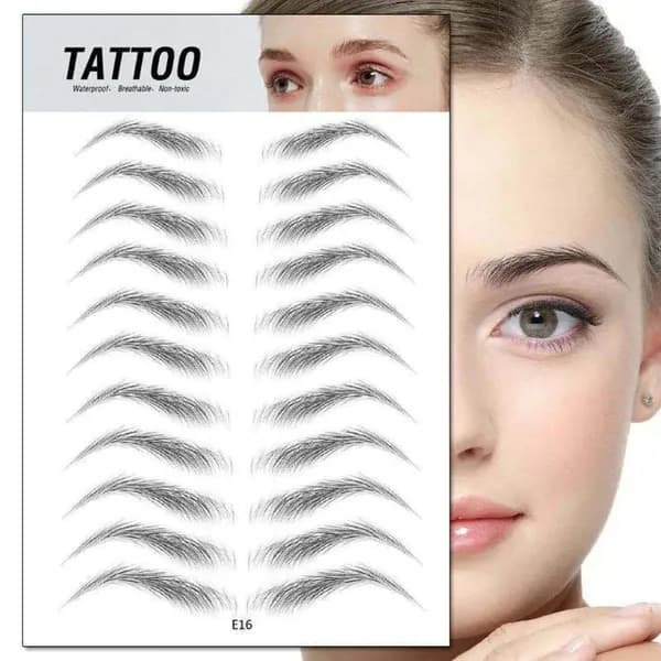 (1 комплект) Наклейки для бровей Bionic waterproof eyebrow tattoo наклейки для бровей-E16