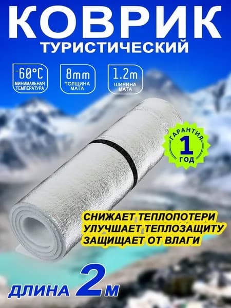 Туристический коврик с термоотражающим слоем 2м
